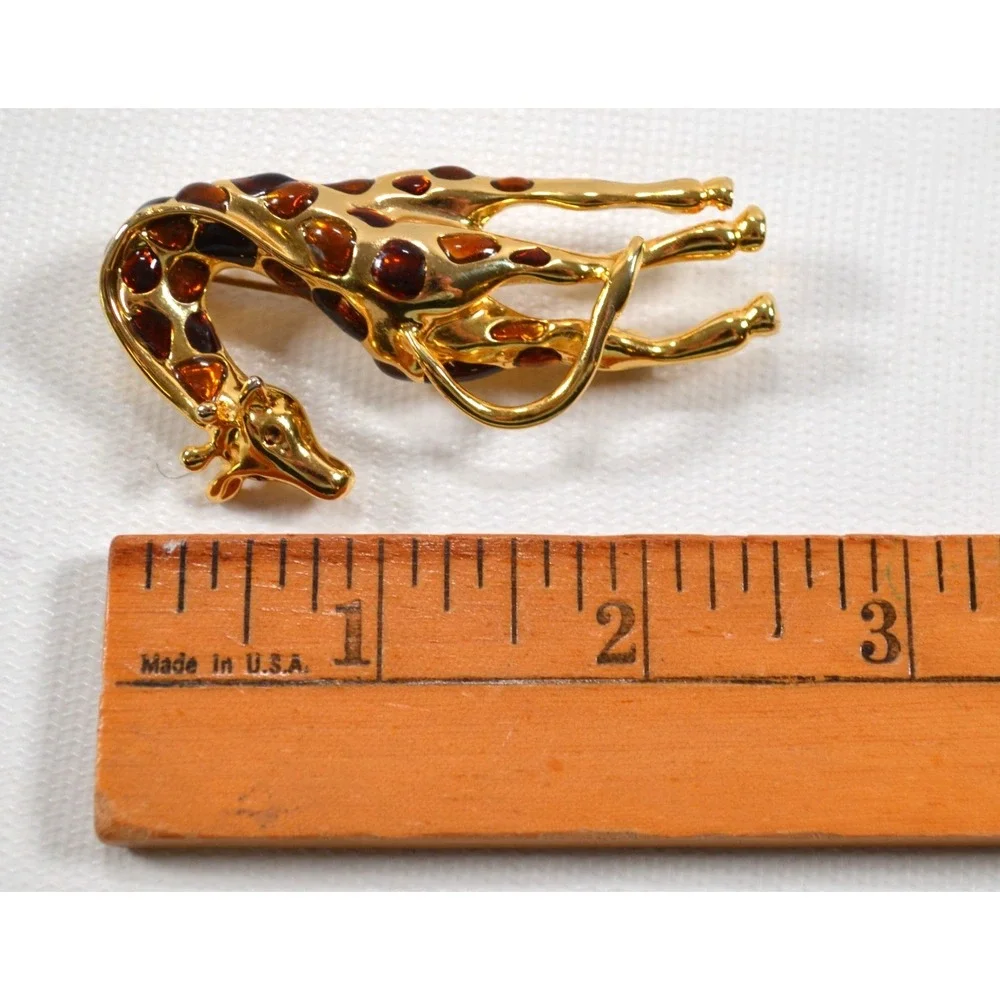 Vintage Gold Tone Giraffe Brooch / Pin  2.75